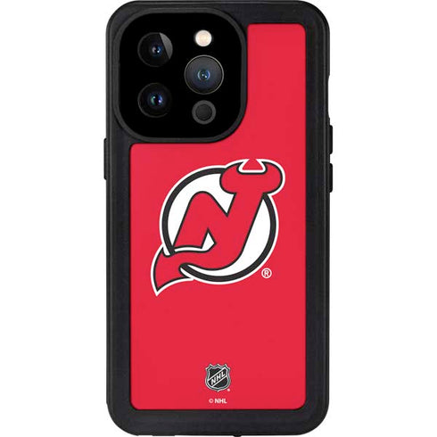 NHL New Jersey Devils Solid Background iPhone 15 Pro Waterproof Case