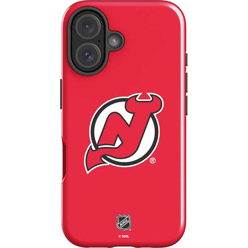 NHL New Jersey Devils Solid Background iPhone 16 Plus Impact Case