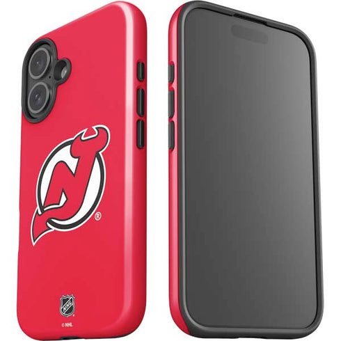 NHL New Jersey Devils Solid Background iPhone 16 Plus Impact Case