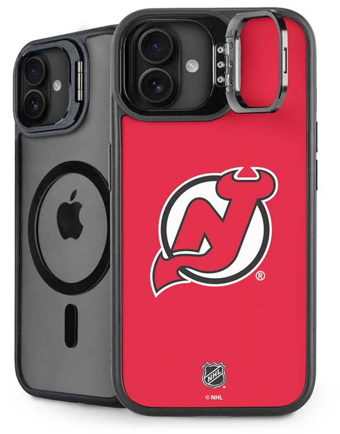 NHL New Jersey Devils Solid Background iPhone 16 Plus Kickstand Case