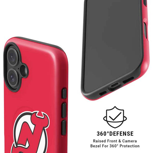 NHL New Jersey Devils Solid Background iPhone 16 Plus Magsafe Impact Case