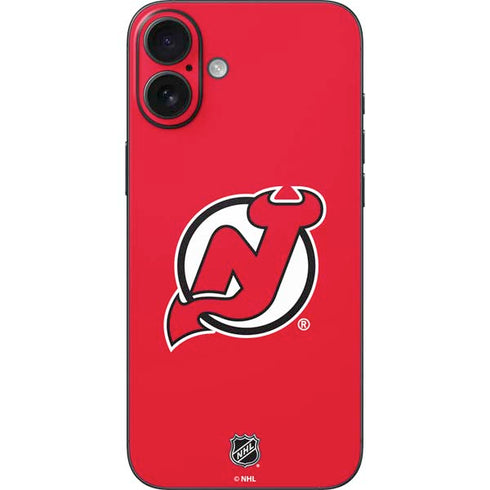 NHL New Jersey Devils Solid Background iPhone 16 Plus Skin