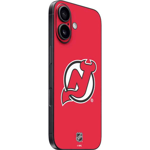 NHL New Jersey Devils Solid Background iPhone 16 Plus Skin