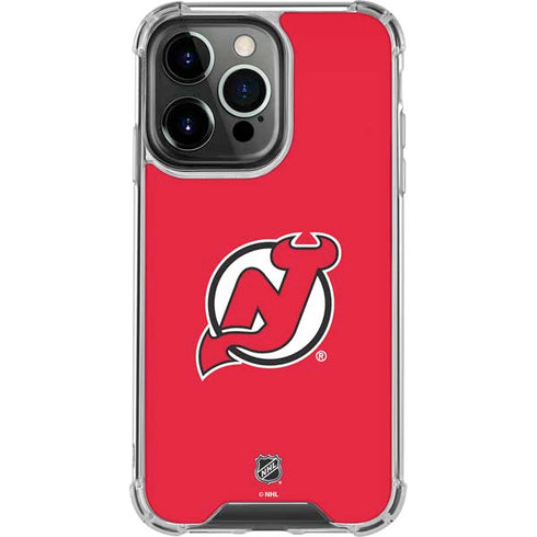 NHL New Jersey Devils Solid Background iPhone 16 Pro Clear Case