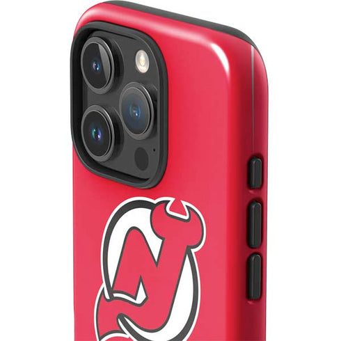 NHL New Jersey Devils Solid Background iPhone 16 Pro Impact Case