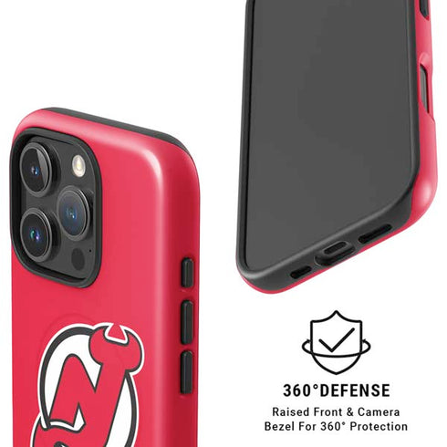 NHL New Jersey Devils Solid Background iPhone 16 Pro Magsafe Impact Case