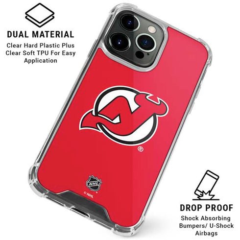 NHL New Jersey Devils Solid Background iPhone 16 Pro Max Clear Case