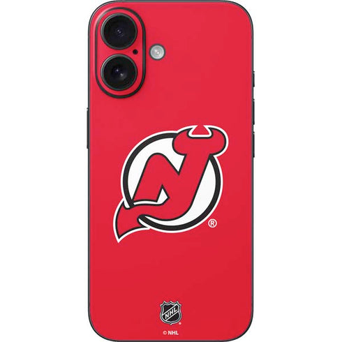 NHL New Jersey Devils Solid Background iPhone 16 Skin