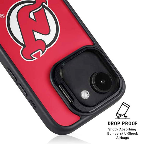 NHL New Jersey Devils Solid Background iPhone 16e Kickstand Case