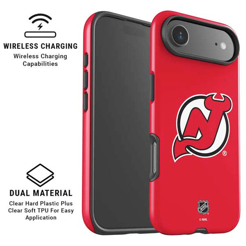 NHL New Jersey Devils Solid Background iPhone 17 Air Magsafe Impact Case