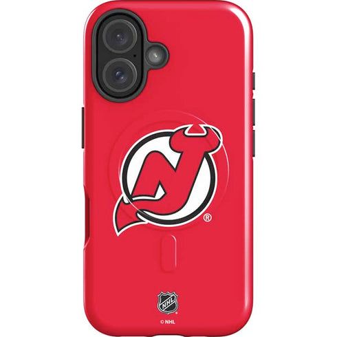 NHL New Jersey Devils Solid Background iPhone 17 Magsafe Impact Case