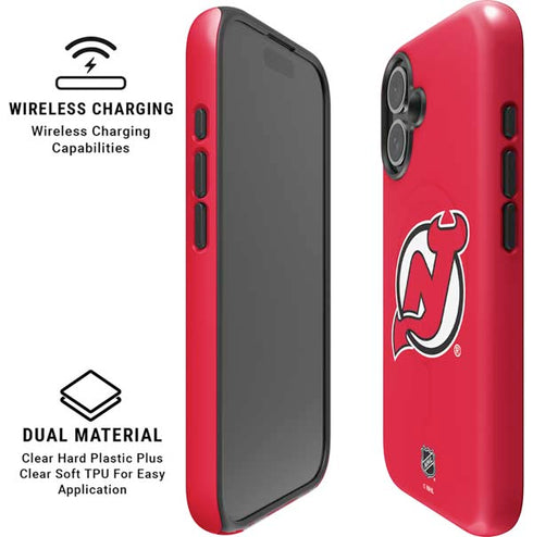 NHL New Jersey Devils Solid Background iPhone 17 Magsafe Impact Case