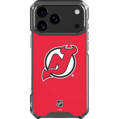 NHL New Jersey Devils Solid Background iPhone 17 Pro Max Clear Case
