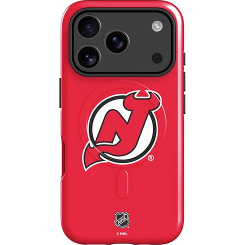 NHL New Jersey Devils Solid Background iPhone 17 Pro Max Magsafe Impact Case