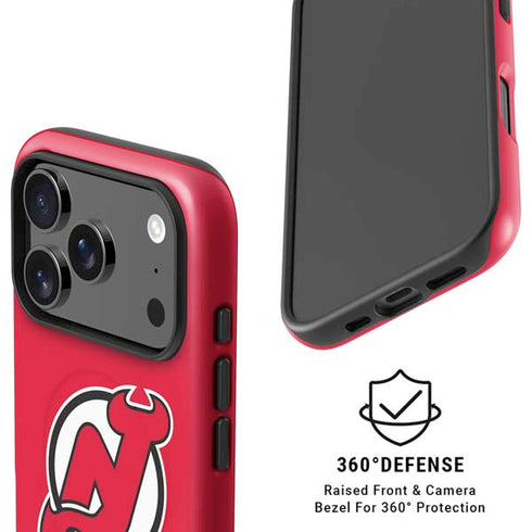 NHL New Jersey Devils Solid Background iPhone 17 Pro Max Magsafe Impact Case