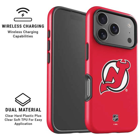 NHL New Jersey Devils Solid Background iPhone 17 Pro Max Magsafe Impact Case