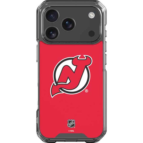 NHL New Jersey Devils Solid Background iPhone 18 Pro Clear Case