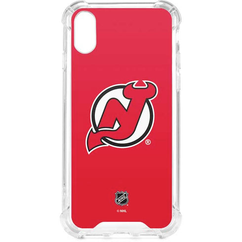 NHL New Jersey Devils Solid Background iPhone XS Clear Case