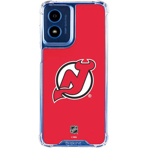 NHL New Jersey Devils Solid Background Moto G 5G (2024) Clear Case