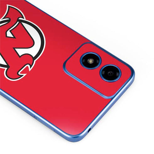 NHL New Jersey Devils Solid Background Moto G Play 4G (2024) Skin