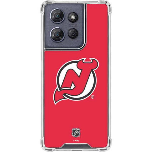 NHL New Jersey Devils Solid Background Moto G Play 5G (2025) Clear Case