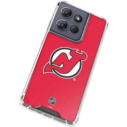 NHL New Jersey Devils Solid Background Moto G Play 5G (2025) Clear Case