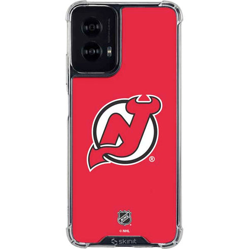 NHL New Jersey Devils Solid Background Moto G Power 5G (2024) Clear Case