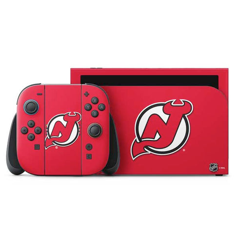 NHL New Jersey Devils Solid Background Nintendo Switch 2 (2025) with Joy-Con Skin