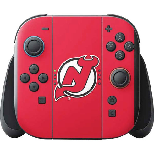NHL New Jersey Devils Solid Background Nintendo Switch 2 (2025) with Joy-Con Skin