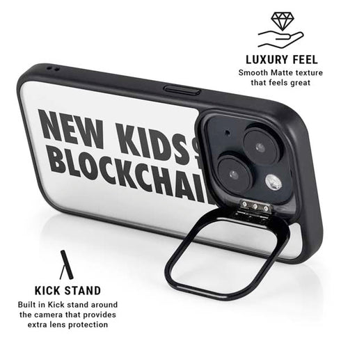 New Kids On The Blockchain iPhone 15 Plus Kickstand Case