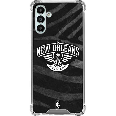 NBA New Orleans Pelicans Black Animal Print Galaxy A13 5G Clear Case