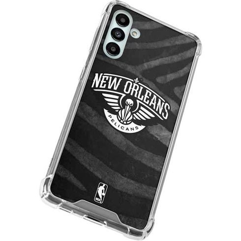 NBA New Orleans Pelicans Black Animal Print Galaxy A13 5G Clear Case