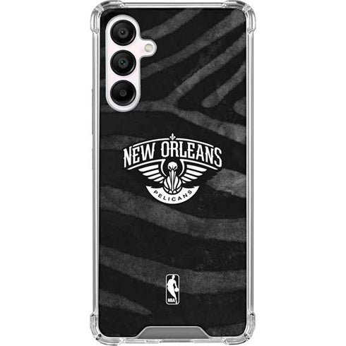 NBA New Orleans Pelicans Black Animal Print Galaxy A16 5G Clear Case
