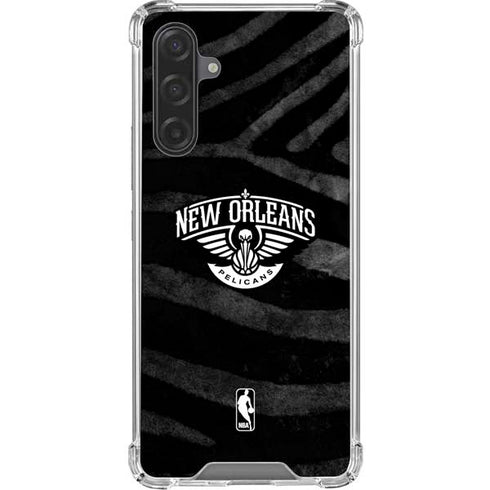 NBA New Orleans Pelicans Black Animal Print Galaxy A17 Clear Case