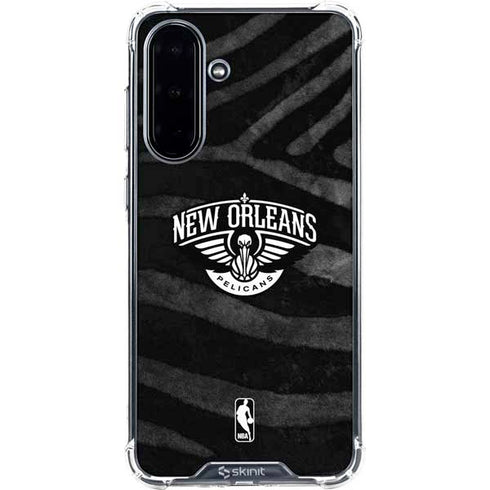 NBA New Orleans Pelicans Black Animal Print Galaxy A36 5G Clear Case