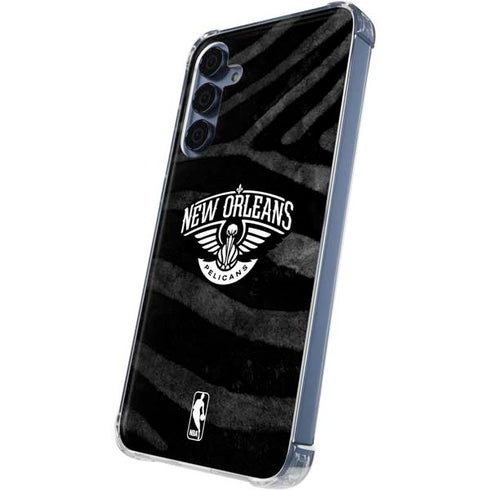NBA New Orleans Pelicans Black Animal Print Galaxy A55 5G Clear Case