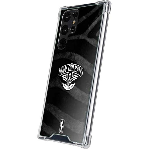 NBA New Orleans Pelicans Black Animal Print Galaxy S23 Ultra Clear Case