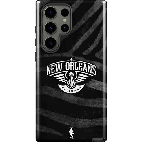 NBA New Orleans Pelicans Black Animal Print Galaxy S23 Ultra Pro Case