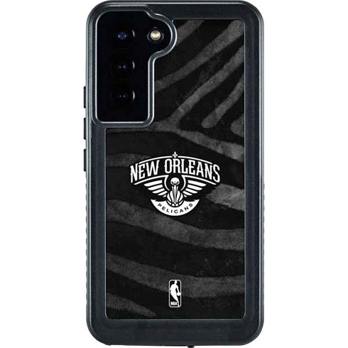 NBA New Orleans Pelicans Black Animal Print Galaxy S24 Plus Waterproof Case