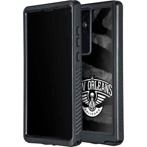 NBA New Orleans Pelicans Black Animal Print Galaxy S24 Ultra Waterproof Case