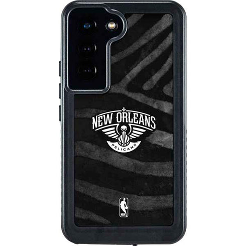 NBA New Orleans Pelicans Black Animal Print Galaxy S24 Waterproof Case
