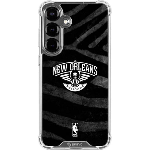 NBA New Orleans Pelicans Black Animal Print Galaxy S26 Clear Case