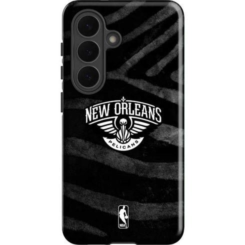 NBA New Orleans Pelicans Black Animal Print Galaxy S26 Plus Impact Case
