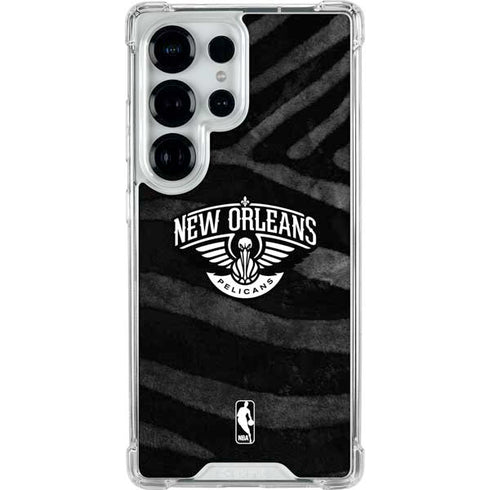 NBA New Orleans Pelicans Black Animal Print Galaxy S26 Ultra Clear Case