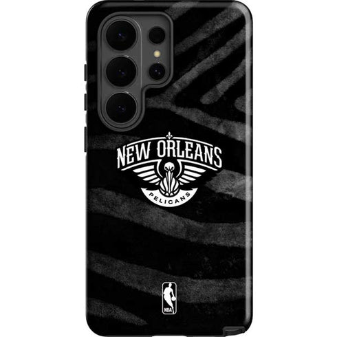 NBA New Orleans Pelicans Black Animal Print Galaxy S26 Ultra Impact Case