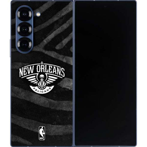 NBA New Orleans Pelicans Black Animal Print Galaxy Z Fold6 Skin