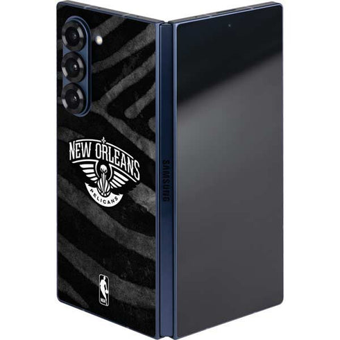 NBA New Orleans Pelicans Black Animal Print Galaxy Z Fold6 Skin