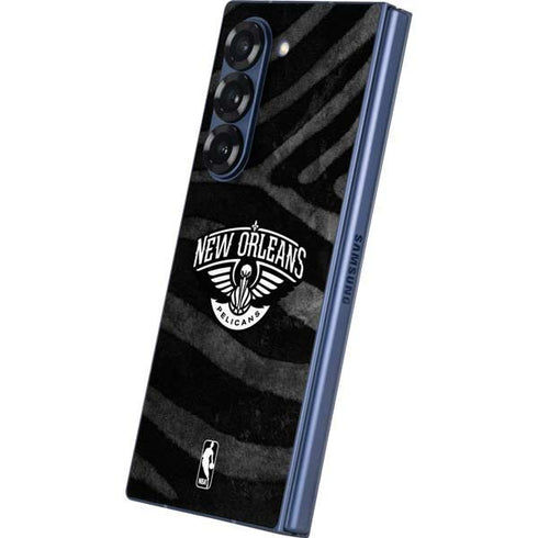 NBA New Orleans Pelicans Black Animal Print Galaxy Z Fold6 Skin