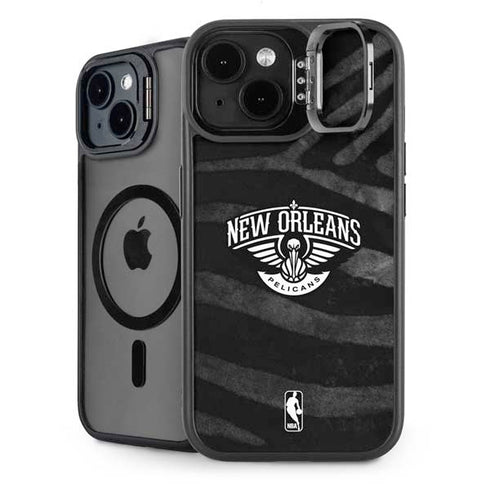 NBA New Orleans Pelicans Black Animal Print iPhone 13 Kickstand Case