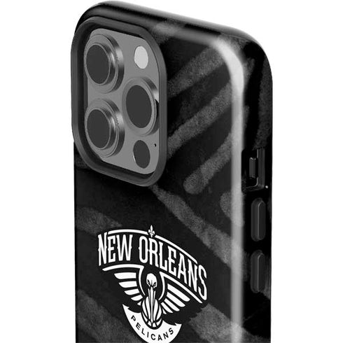NBA New Orleans Pelicans Black Animal Print iPhone 15 Pro Impact Case